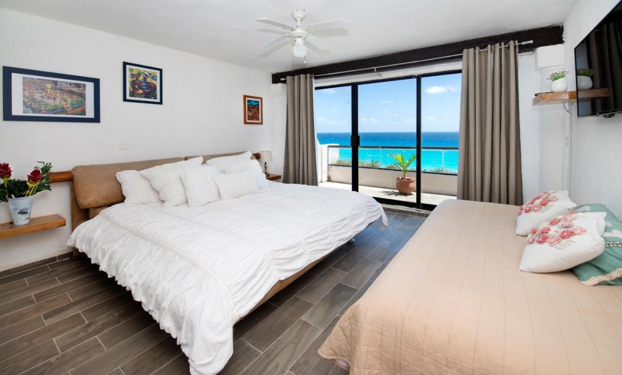 Cozy Ocean Front Penthouse At Marlin Beach Apartman Cancún Kültér fotó