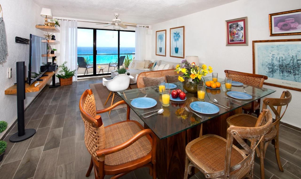 Cozy Ocean Front Penthouse At Marlin Beach Apartman Cancún Kültér fotó